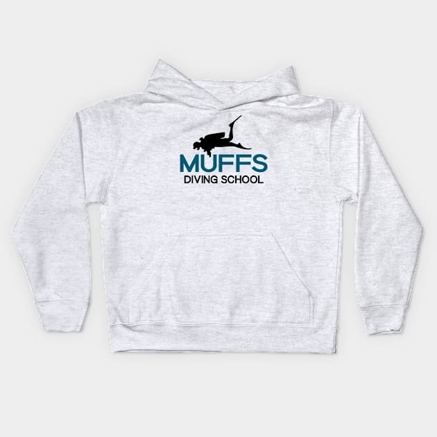 Muffs diving School Kids Hoodie by designnas2